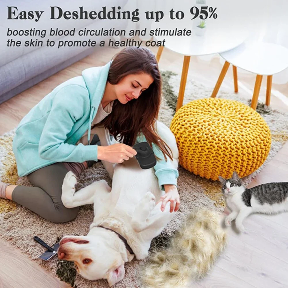 Self Cleaning Pet Brush for Shedding and Grooming Dogs and Cats, Black